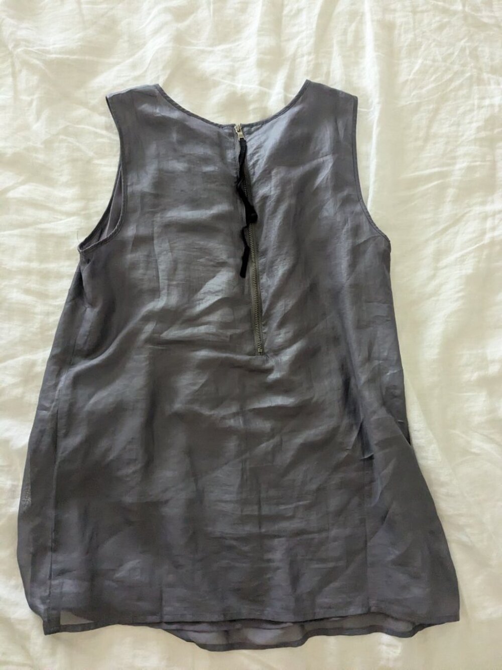 Loft gray ruffled blouse - Picture 2 of 2
